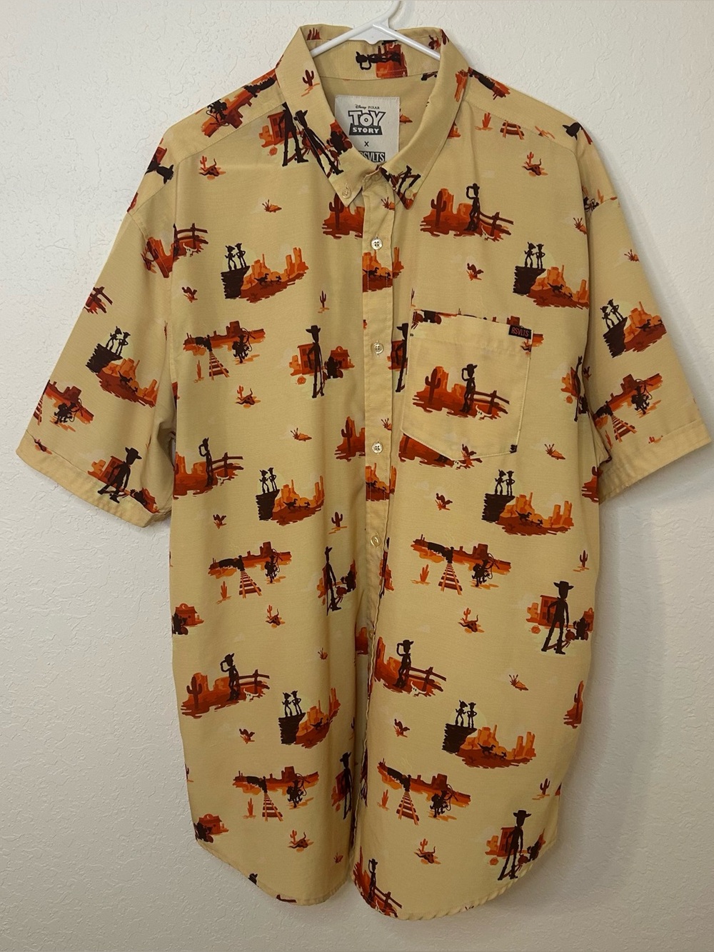 RSVLTS Pixar Toy Story "Woody's Roundup" button-down shirt Size 2XL